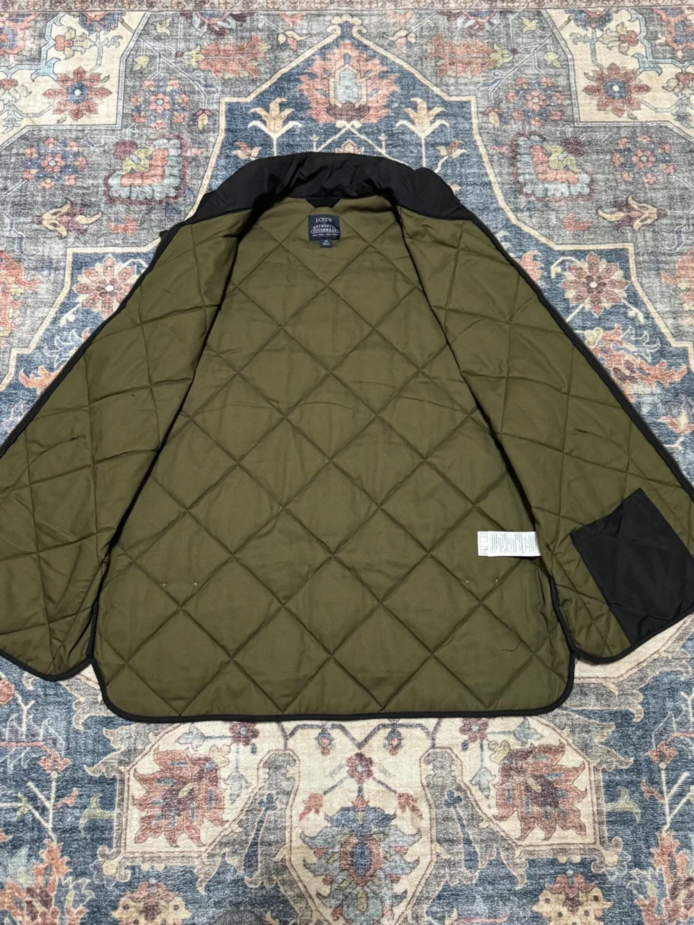J. Crew Factory Quilted Vest in Black and Olive